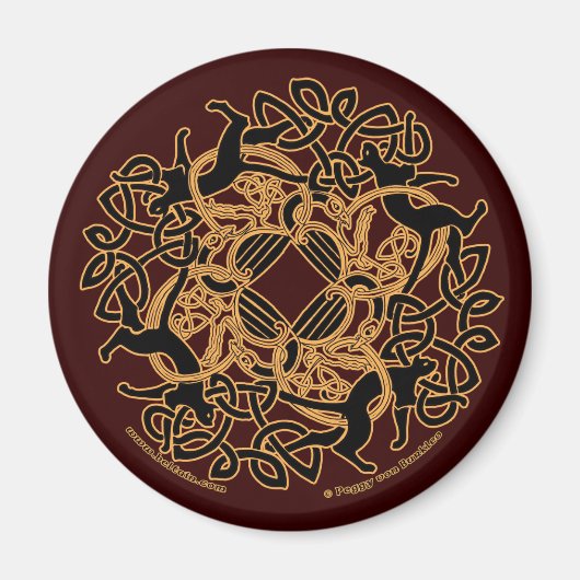 Samhain Celtic Cats Knüpfarbeit Magnete Magnet (Vorne)