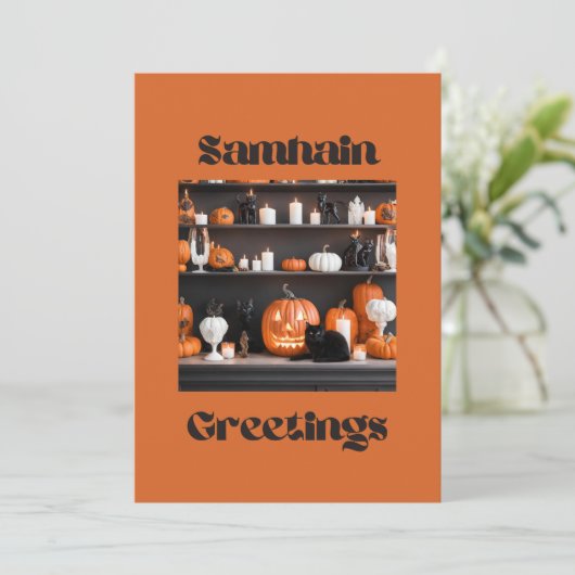 Samhain Greetings Feiertagskarte (Stehend Vorderseite)