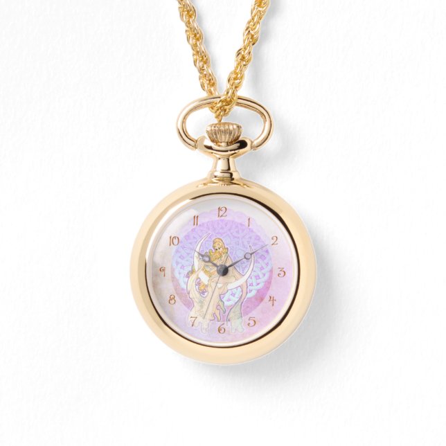 Samhain Greetings Lunar Goddess Armbanduhr (Vorderseite)