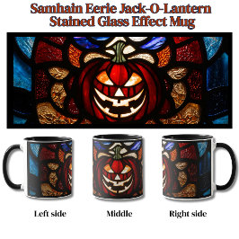 Samhain Gruseliger Jack-O-Lantern-Buntglas-Effekt Tasse