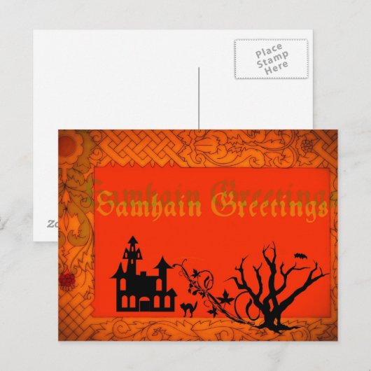 Samhain Grüße Postkarte (Vorne/Hinten)
