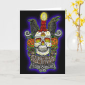 Samhain - Halloween Karte (Gelbe Blume)