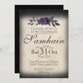 Samhain Halloween-Rose mit Shadow on Parchment Einladung (Vorne/Hinten)