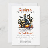 Samhain Harvest Hexches Brew Halloween-Party Einladung (Vorderseite)