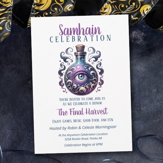Samhain Harvest Potion Flasche Halloween-Party Einladung