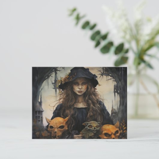 Samhain Hexenkarte Postkarte (Stehend Vorderseite)