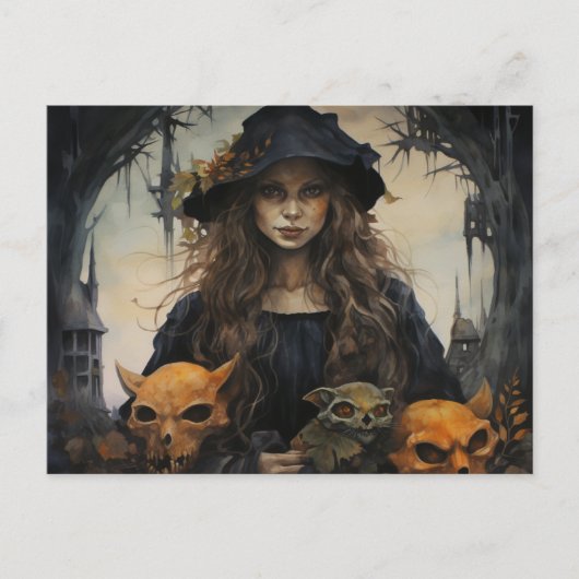 Samhain Hexenkarte Postkarte (Vorderseite)