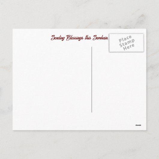 Samhain Holiday mit Owl Candles Postkarte (Rückseite)