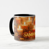 Samhain-Kaffeetasse oder -Becher mit Motten Tasse (Vorderseite Links)