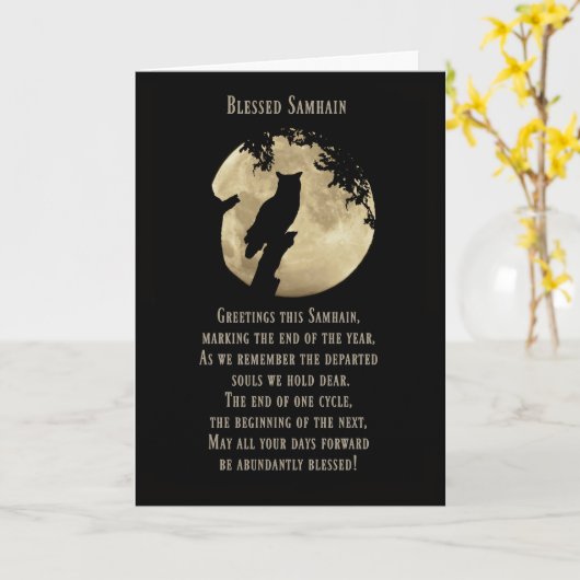 Samhain-Karten, gesegnet Samhain mit eigenen und m Karte (Gelbe Blume)