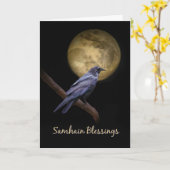 Samhain keltische Segnungen, raven oder crow Karte (Gelbe Blume)