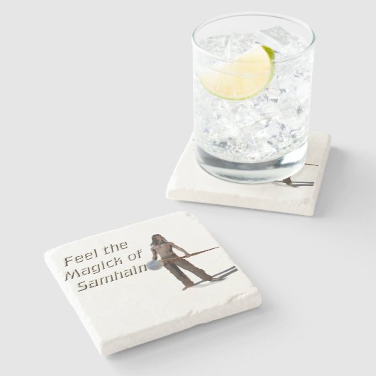 Samhain Magick Steinuntersetzer (Seitenansicht)