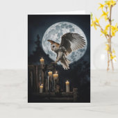 Samhain mit Hübschen offenen Flügeln Vollmond Karte (Gelbe Blume)