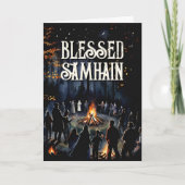 Samhain Night Fall Forest Pagan Bonfire Halloween Karte (Vorderseite)