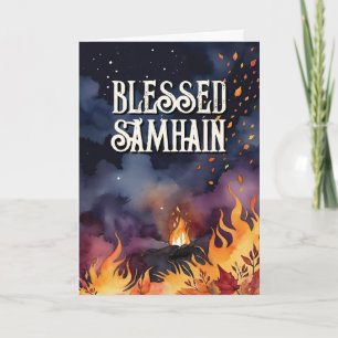 Samhain Night Fall Forest Pagan Bonfire Halloween Karte