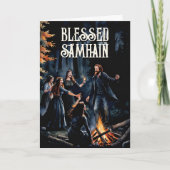 Samhain Night Fall Forest Pagan Bonfire Halloween Karte (Vorderseite)