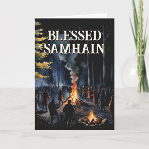 Samhain Night Fall Forest Pagan Bonfire Halloween Karte