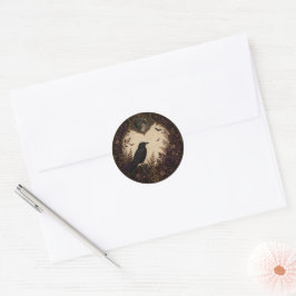 Samhain Nocturne Gothic Raven Halloween-Geschenk Runder Aufkleber