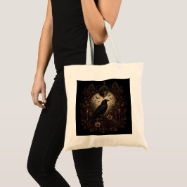 Samhain Nocturne Gothic Raven und Dunkler Mond Tragetasche