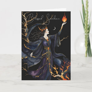 Samhain Pagan Hexe Seligen Halloween Herbstnacht Karte