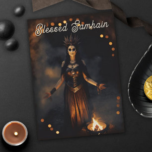 Samhain Pagan Hexe Seligen Halloween Herbstnacht Karte