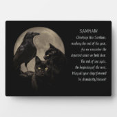 Samhain Pagan Holiday Black Cats und Ravens Gedich Fotoplatte (Vorderseite)