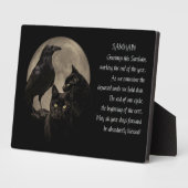 Samhain Pagan Holiday Black Cats und Ravens Gedich Fotoplatte (Seite)
