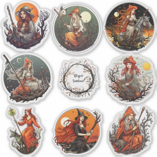 Samhain Pagan Vinyl Sticker Set (Vorderseite)