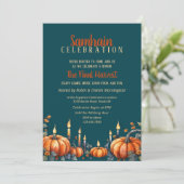 Samhain Party Fall Pumpkins & Candles Einladung (Stehend Vorderseite)