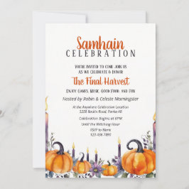 Samhain Party Fall Pumpkins & Candles Invitation Einladung