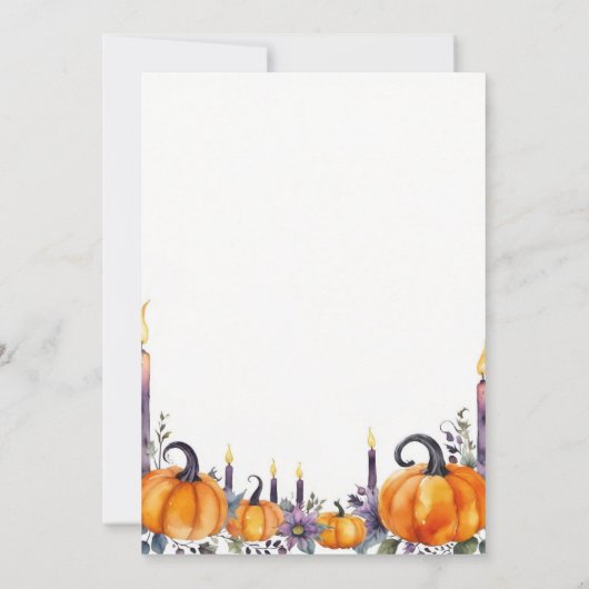 Samhain Party Fall Pumpkins & Candles Invitation Einladung (Rückseite)