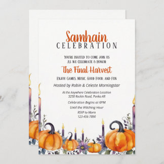 Samhain Party Fall Pumpkins & Candles Invitation Einladung