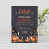 Samhain Party Fall Pumpkins & Candles Invitation Einladung (Stehend Vorderseite)