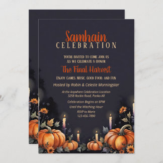 Samhain Party Fall Pumpkins & Candles Invitation Einladung
