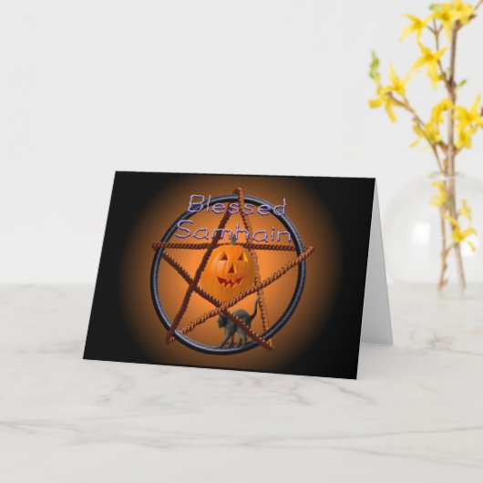 Samhain Pentagramm Karte (Gelbe Blume)