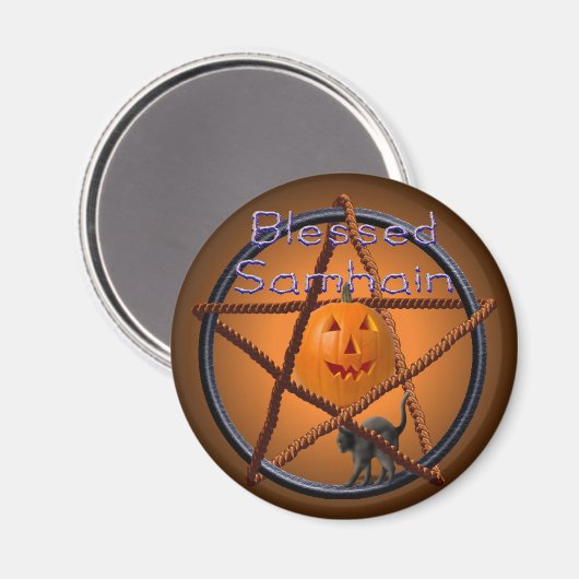 Samhain Pentagramm Magnet (Vorderseite/Rückseite)
