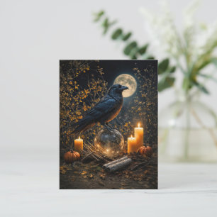 Samhain Rabe Mystisch Schön Feiertagspostkarte