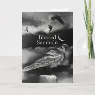 Samhain Raben und zunehmender Mond  Karte