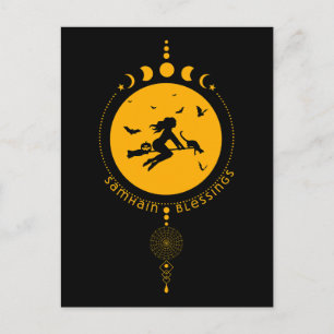 Samhain Segen, Hexe Postkarte