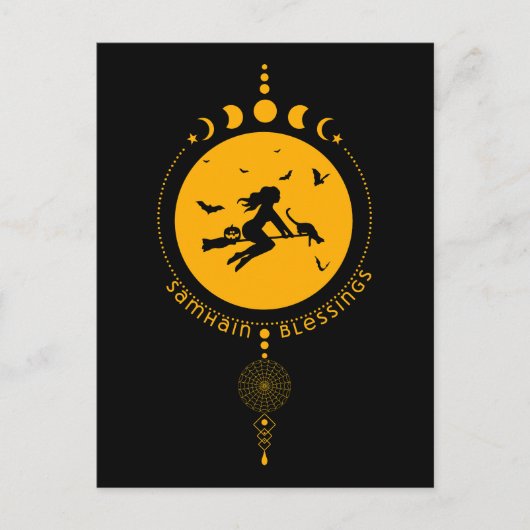 Samhain Segen, Hexe Postkarte (Vorderseite)