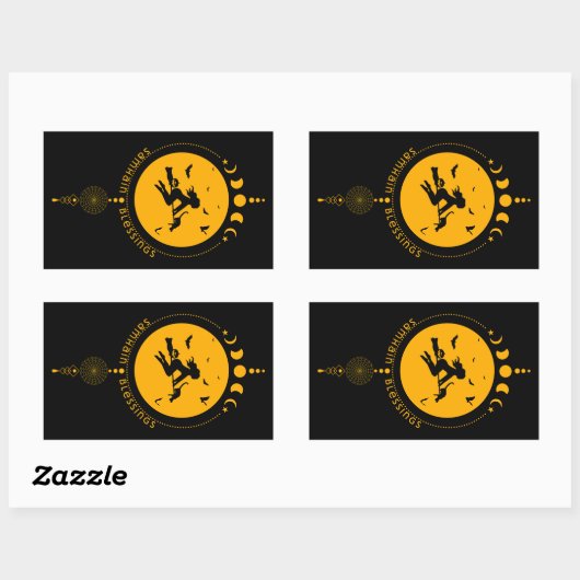 Samhain Segen, Hexe Rechteckiger Aufkleber (Blatt)