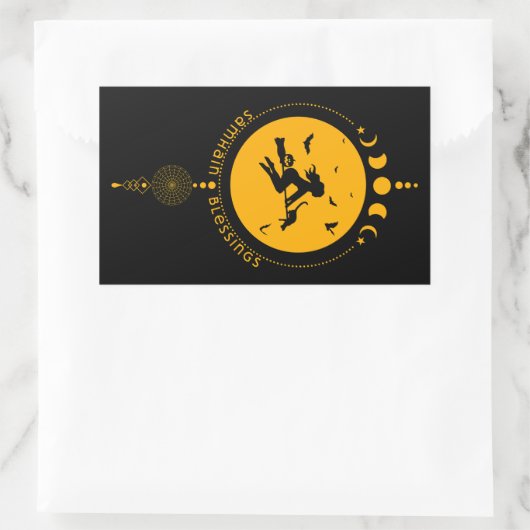 Samhain Segen, Hexe Rechteckiger Aufkleber (Tasche)