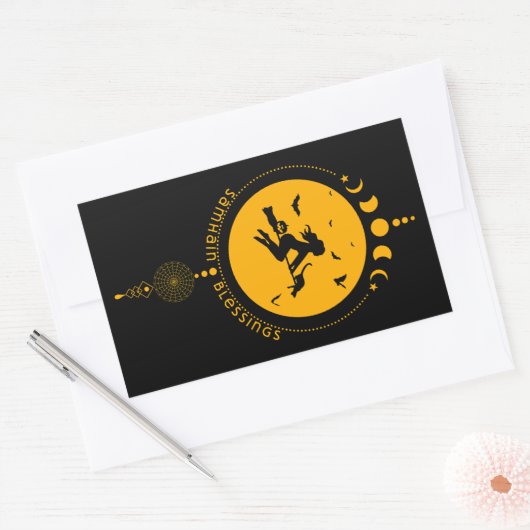 Samhain Segen, Hexe Rechteckiger Aufkleber (Umschlag)