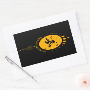 Samhain Segen, Hexe Rechteckiger Aufkleber