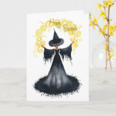 Samhain Witch Grußkarte Karte (Gelbe Blume)