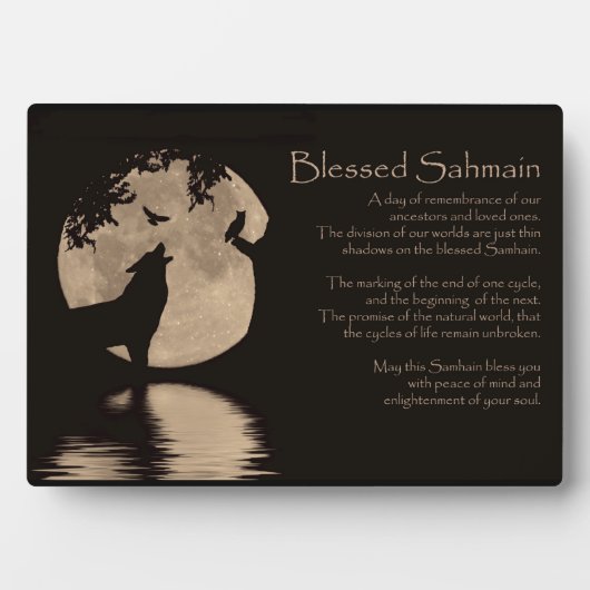 Samhain Wolf Owl Raven Decor Fotoplatte (Vorderseite)