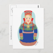 Sami (blondes Haar) Matryoshka Postcard Postkarte (Vorne/Hinten)