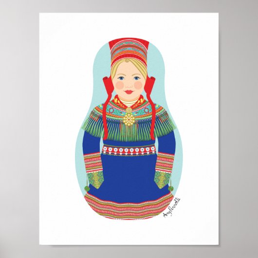 Sami (blondes Haar) Matryoshka Poster (Vorne)