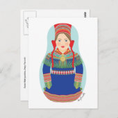 Sami (braunes Haar) Matryoshka Postcard Postkarte (Vorne/Hinten)