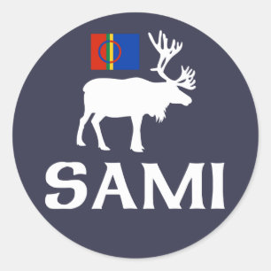 Sami, die Leute des acht Jahreszeit-Aufklebers Runder Aufkleber